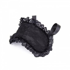 Черная сатиновая маска на глаза с кружевом и атласными лентами Notabu Mask