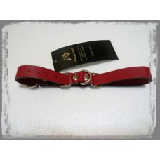 Ременные красные наручники с полукольцом (узкие)