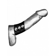 Широкое лассо-утяжка на пенис с металлическими кнопками