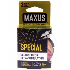 Точечно-ребристые презервативы в прозрачном кейсе MAXUS Special (3 шт)