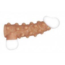 Стимулирующая насадка на пенис с открытой головкой и пупырышками KOKOS (размер L)