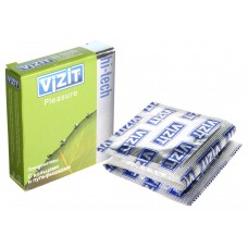 Презервативы VIZIT Hi-tech PLEASURE с кольцами и пупырышками, 3 шт.