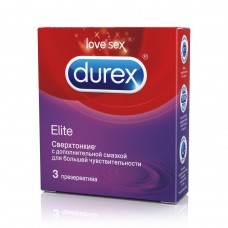 Презервативы сверхтонкие с обильной смазкой DUREX ELITE (3 шт)