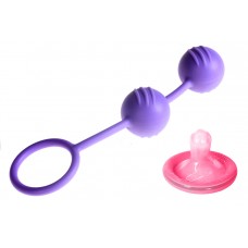 Фиолетовые шарики Kegel Ball металлические в силиконовой оболочке