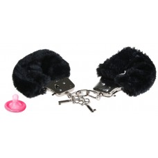 Черные меховые наручники Furry Cuffs